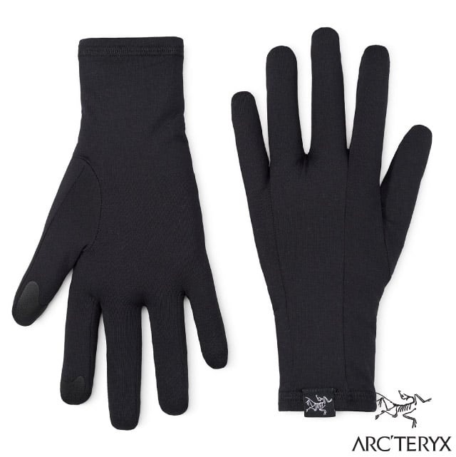 【ARCTERYX 始祖鳥】Rho 內層快排觸屏觸控手套.薄手套.裏襯手套/X000006583-30002 黑✿30E010